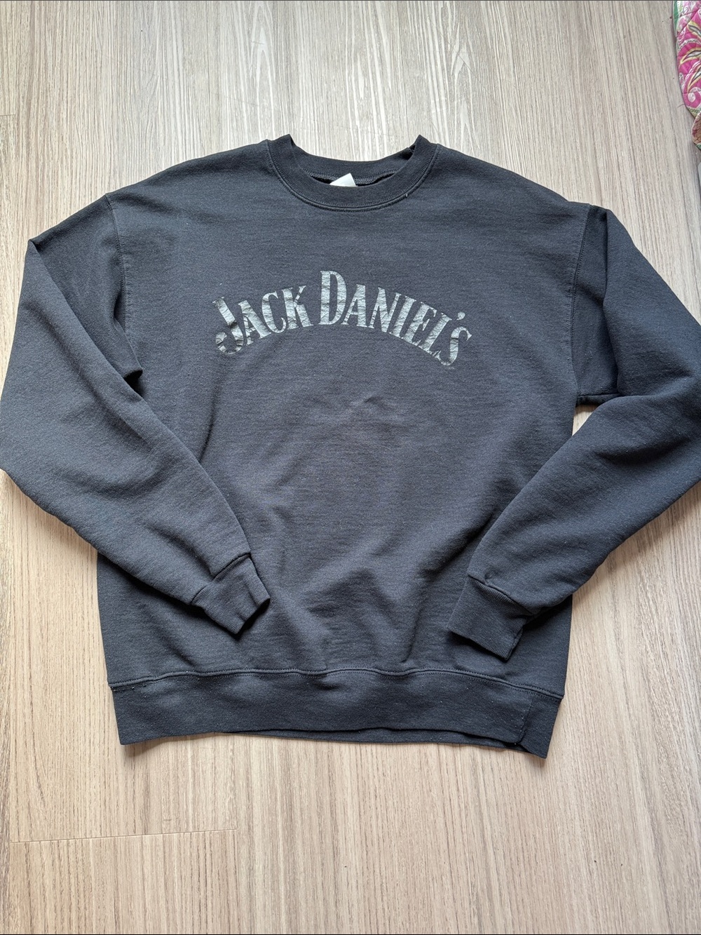 Jack Daniels Black Crewneck Sweatshirt with shiny Logo